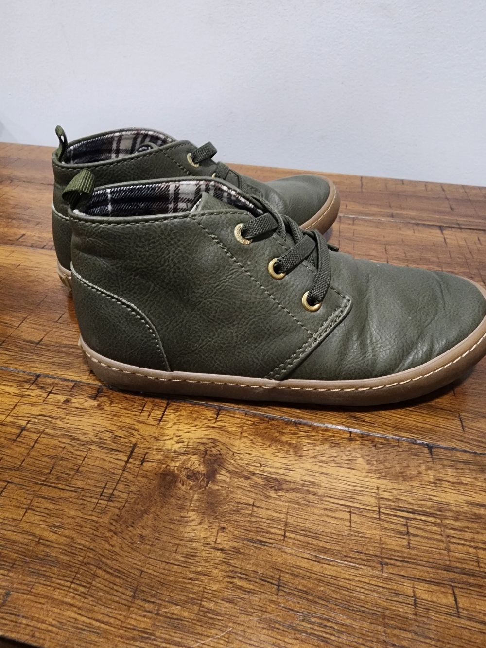 Old Navy Toddler Boys Heritage Desert Boots Size 11 Green Faux Leather Mid Top